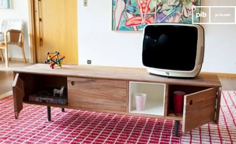 Le meuble tv scandinave est parfait pour ranger dvd et consoles de jeux