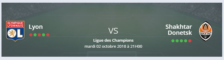 Quel pronostic Lyon – Shakhtar en Ligue des Champions allez-vous faire ?